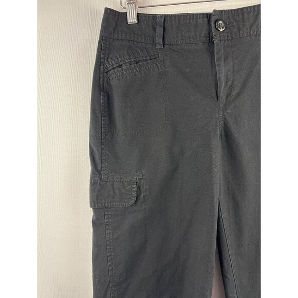 Dockers Womens Mid Rise Curvy Cargo Capris Size 6 Black - Picture 2 of 5